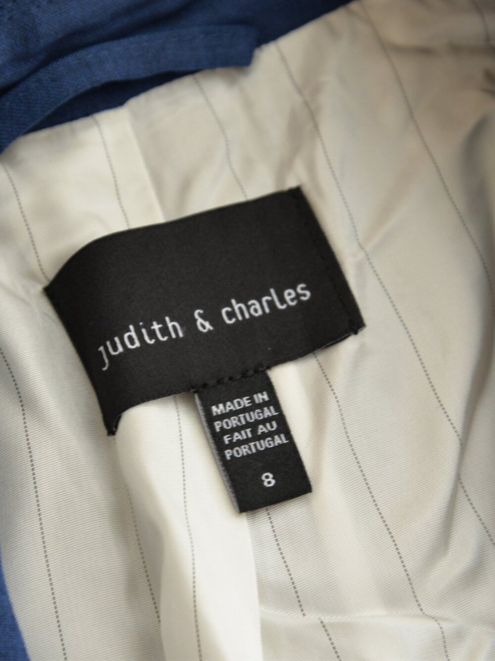 Judith and Charles Blue Oversized Fit Wool Blazer Size 8 - Picture 5 of 7